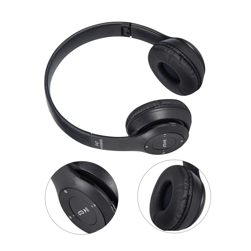 Black Wireless Bluetooth Foldable Over-Ear Gaming Headphones