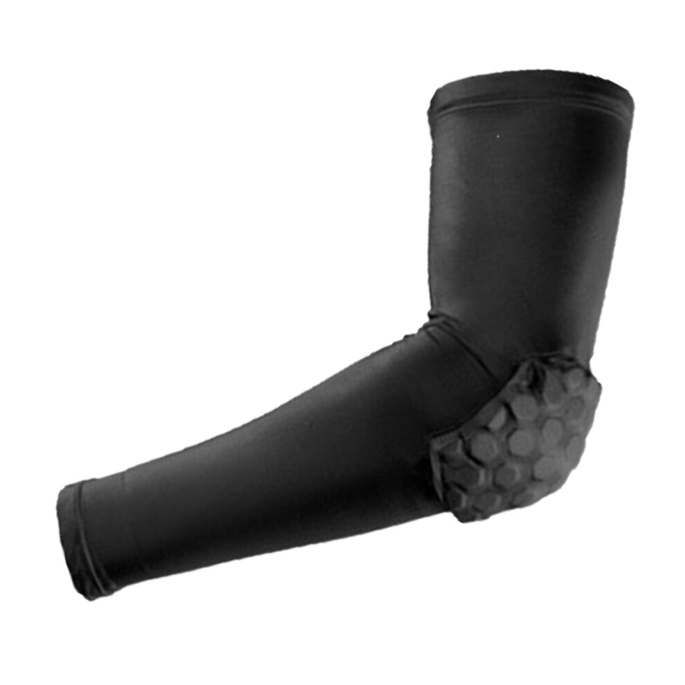 Black Sports Elbow Guard M-L-Xl With Honeycomb Pad