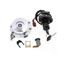 Motorcycle Electrical Ignition Switch Fuel Gas Cap Cover Seat Key Lock Set for