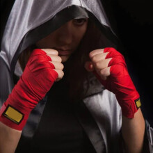 2 Stück Boxhandschuh-Handschütze 3m Baumwolle Kampfsport Kickboxen Schutzrot
