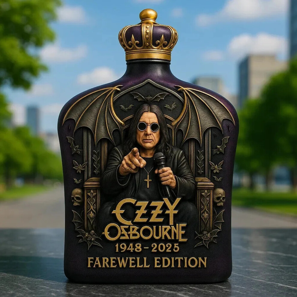 (C1) 300ml Ozzy Osbourne Whiskey Bottle Back To The Beginning Commemorative Whiskey Wine Bottle Home Decor Statue For Rock Fans