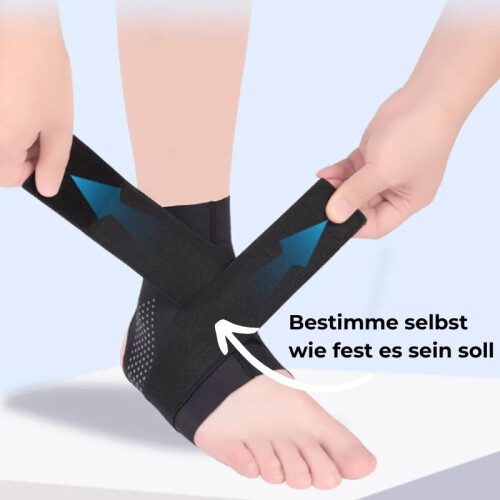 AnkleGuard Ankle Active Protective Bandage, Adjustable Ankle Support (L, Black) 1