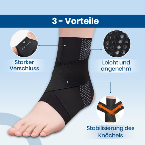 AnkleGuard Ankle Active Protective Bandage, Adjustable Ankle Support (L, Black) 2