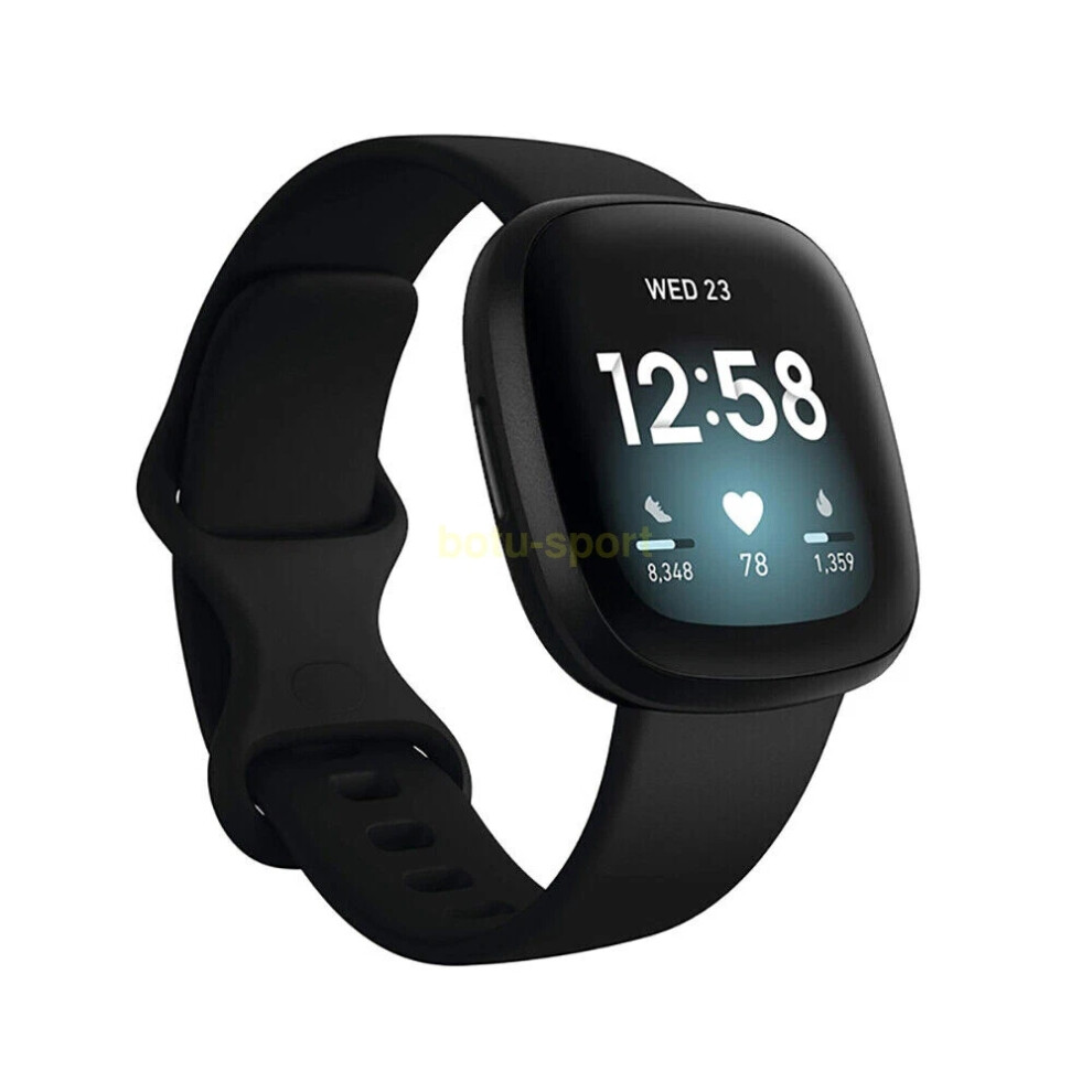 (Vermillion, Large) Silicone Bands For Fitbit Versa 3/Sense Soft Sport Bands Replacement Wristbands Hot 4069369089671
