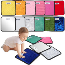 Sensory Mats,Sensory Wall Toys,12 Textured Sensory Tiles with Wall Hanging Rope, Baby Sensory Toys for Autistic Children,Tactile Play Mats