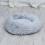 (100*100 cm, Light Grey) Donut shaped pet plush cat bed 1