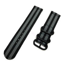 (Black Gray, 22mm) Watch Band Woven Casual Nylon Wristwatch Strap Men Women Bracelet Quick Release Hot
