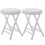 2 x Folding Stool Chair with Padded Seat for Outdoor Use  White White 2pcs 1