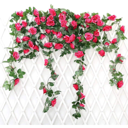 Store Sold Bad Roses (16 têtes de roses, Rose Red -16) 2pcs 7.8FT Two-tone Artificial Fake ...