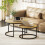 Homcom HOMCOM 2 Pcs Stacking Coffee Table Set with Steel Frame, Natural 1