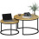 Homcom HOMCOM 2 Pcs Stacking Coffee Table Set with Steel Frame, Natural 2