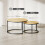 Homcom HOMCOM 2 Pcs Stacking Coffee Table Set with Steel Frame, Natural 3
