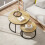 Homcom HOMCOM 2 Pcs Stacking Coffee Table Set with Steel Frame, Natural 8
