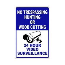 Video surveillance sign, iron, 30.5x20.3cm, 'You're on Camera' sign (blue)