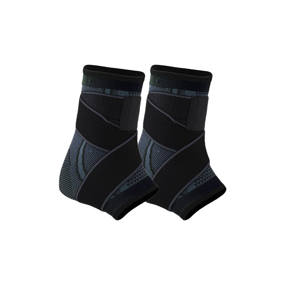 Sorenix Heel Spur Cuff with Support Strap, Ankle Brace for Stability and Protection (for Both Feet, Black, XL4245)