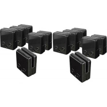 12pcs Black Glass Clamps 8-10mm,304 Stainless Steel Adjustable Glass Clips Flat Back Glass Holder for Balustrade Stair Handrail,Glass Clamps Clip Grip