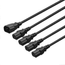 Power Extension Cord, One-Point Four-Pin Bifurcated Cord C14 to 4XC13 Power Cord for Ups Host, Pdu