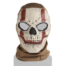 Tactical Paintball Mask, Full Face Mask With Skull, Headgear For Halloween, Cosplay, Hunting/RedLight Brown/One Size