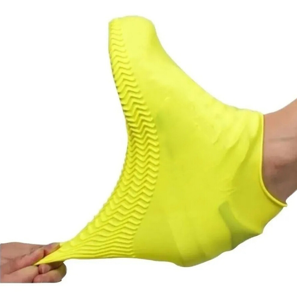 Waterproof Silicone Shoe Covers for Men Women Yellow 29cm Outdoor Rainproof-image-OPC-PJ68HWG-NEW