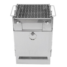 Estufa de camping plegable 14x14x21 cm, 1076 g, plateado