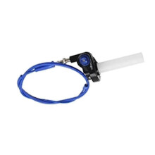 (Blu) Manopola acceleratore Acerbis in alluminio da 22 mm Quick Twister + cavo acceleratore per motocicletta
