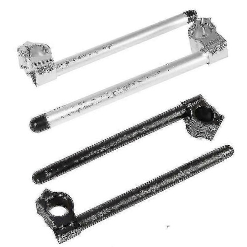 (50mm Silver)Motorcycle Handlebars 22mm Handlebar Clip-ons Fork Handle Bars Clip Ons For Universal Cafe