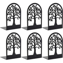 Barsinfi pol Book Ends,3 Pairs Decorative Bookends, Tree Of Life Bookendsmetal Bookends for Heavy