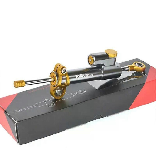 (Red Black)con Universal Motorcycle Adjustable Steering Stabilize Damper Safety Control Bracket Mounting 2