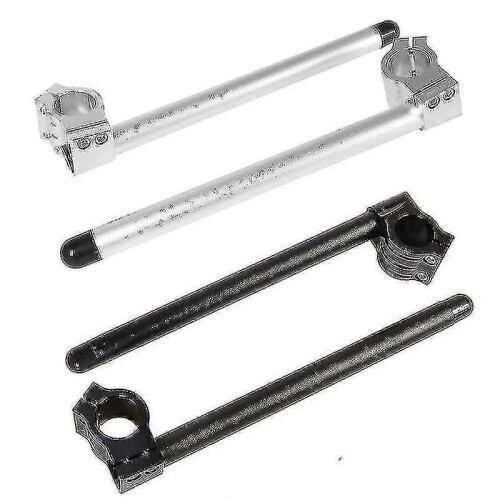 (50mm Silver)Motorcycle Handlebars 22mm Handlebar Clip-ons Fork Handle Bars Clip Ons For Universal Cafe