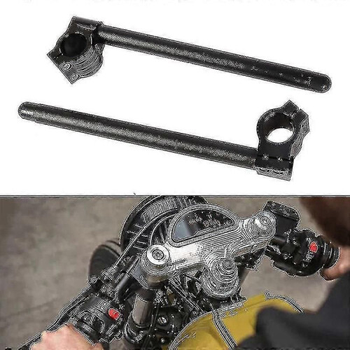 (32mm Silver)Motorcycle Handlebars 22mm Handlebar Clip-ons Fork Handle Bars Clip Ons For Universal Cafe 1
