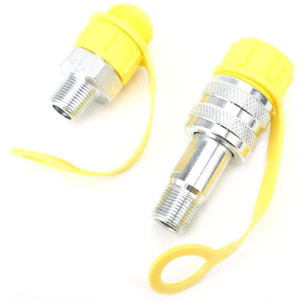 Hydraulic Coupling Set, Hydraulic Coupling,Zg3/8 Mechanical Oil Pipe Chrome Plated Steel Coupler With Safety Lock Function 70Mpa 8012141313453
