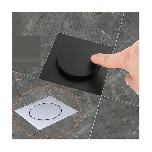 Square Shower Floor Drain, Shower Floor Drain Kit, Sink Stopper with Pop-Up Function, Odor-Proof Shower Drain 1