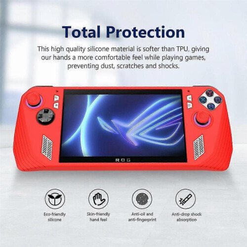 For Ally Handheld Game Console All-Inclusive Silicone Protective Case Handheld Anti-Drop Protective Case,Red 2
