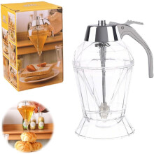 (1PC) Honey Dispenser, Honey Dispenser No Drip with Stand, Honey Jar, Syrup Dispenser Jam pot Kitchen Essential Tools