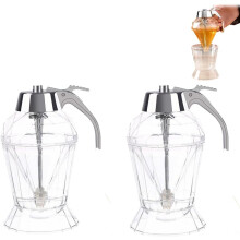 (2PCS) Honey Dispenser, Honey Dispenser No Drip with Stand, Honey Jar, Syrup Dispenser Jam pot Kitchen Essential Tools