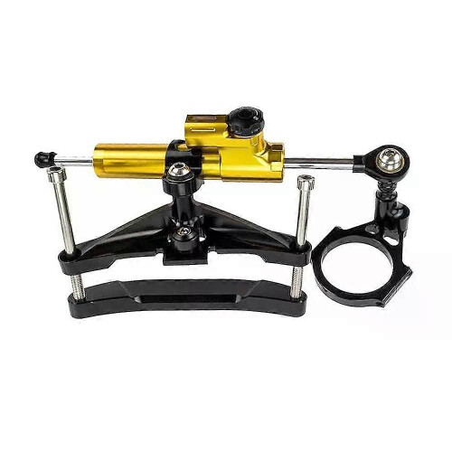 (A Gold)Motorcycle CNC Aluminum Steering Damper Bracket Set Stabilizer Linear Dampers Mounting Support 2
