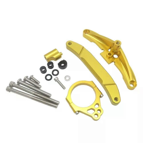 (A Gold)Motorcycle CNC Aluminum Steering Damper Bracket Set Stabilizer Linear Dampers Mounting Support