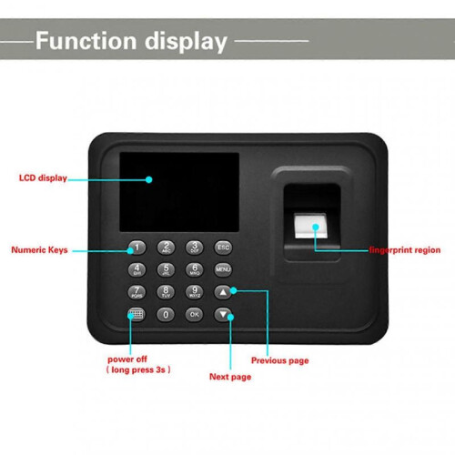 Time Attendance Machine 2.8inch TFT LCD Display Screen Fingerprint Attendance Machine for Office School 2