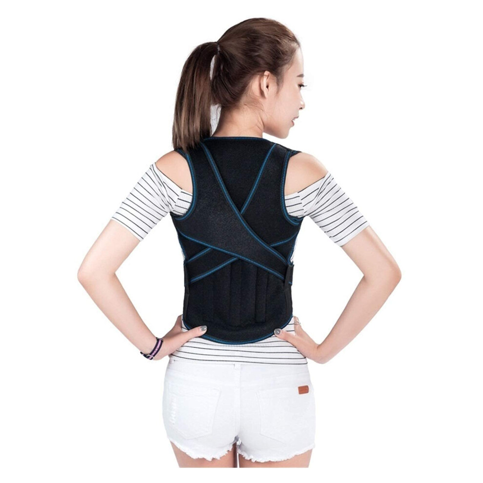 Orthopedic vest Posture corrector belt for care Adjustable posture corrector corset Back support belt (Black S)