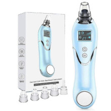 Blackhead Vacuum Pore Cleaner Electric Blackhead Removal Acne Comedone Extractor Tool with Hot/cold Care Led Display Usb Rechargeable 5 Adjust Remover