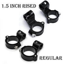 (Black Riser 43MM)Motorcycle Handlebar Racing Adjustable CNC 37 41 43 45 48 50MM Clip On Ons Fork Handlebars
