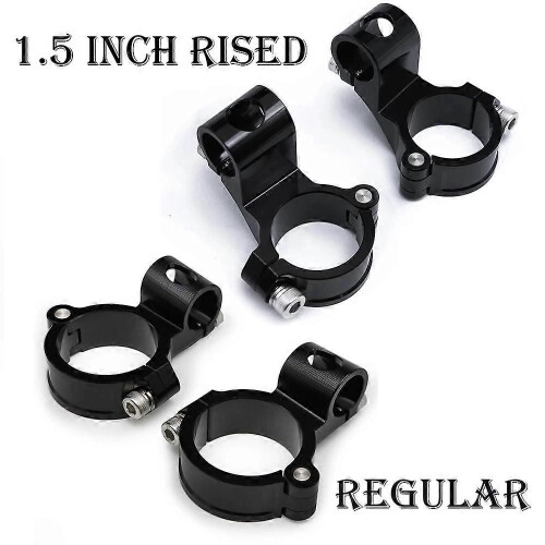 (Black Riser 43MM)Motorcycle Handlebar Racing Adjustable CNC 37 41 43 45 48 50MM Clip On Ons Fork Handlebars