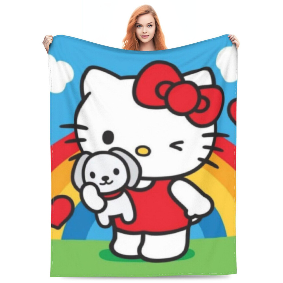 (kt4-100cm*150cm) Cute Hello Kitty Sanrio Flannel Blanket-image-OPC-PJ69DHM-NEW