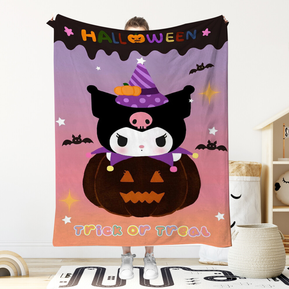 (mtâklm11, 100*130cm) Flannel Halloween Blanket Kuromi Children's Cartoon Cover Blanket Nap Blanket-image-OPC-PJ69FC7-NEW
