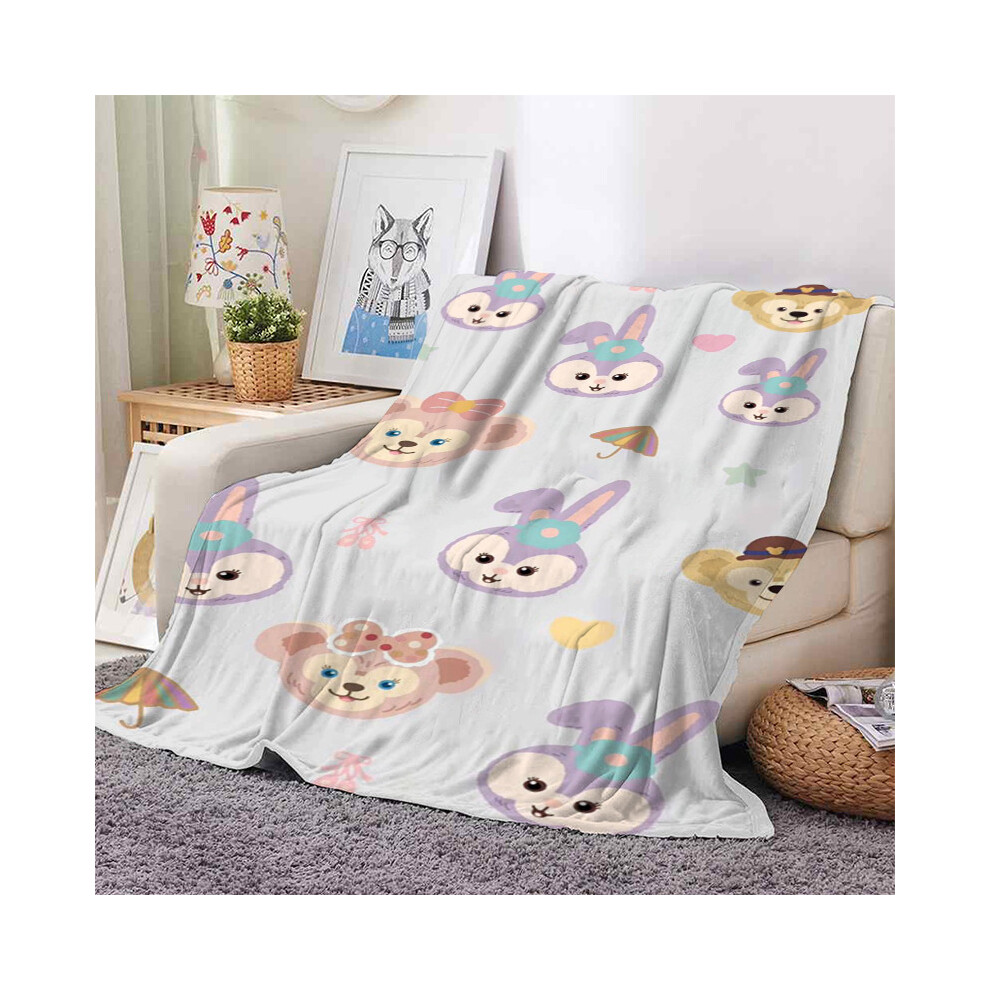 (ZM20220222-4, 70*100cm) StellaLou Rabbit Cartoon Flannel Blanket Warm Nap Blanket-image-OPC-PJ69GP7-NEW