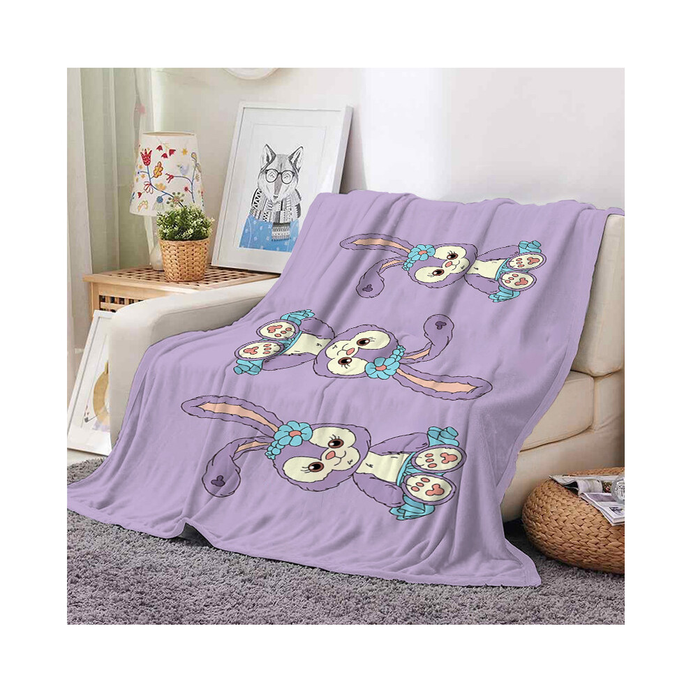 (ZM20220222-26, 130*150cm) StellaLou Rabbit Cartoon Flannel Blanket Warm Nap Blanket-image-OPC-PJ69GQY-NEW