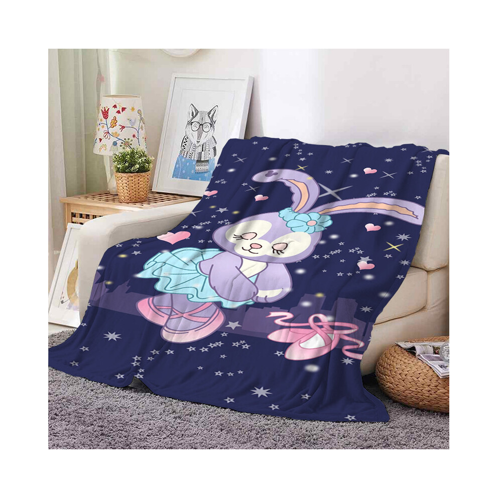 (ZM20220222-3, 150*200cm) StellaLou Rabbit Cartoon Flannel Blanket Warm Nap Blanket-image-OPC-PJ69GSV-NEW