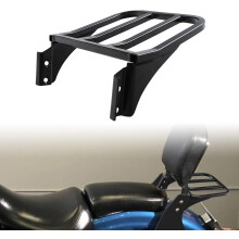 (Black) Bar Backrest Detachable Luggage Rack Rear Carrier Fit for Harley Heritage Softail Sportster Dyna 2006-Later FXD FXDB FXDL Black