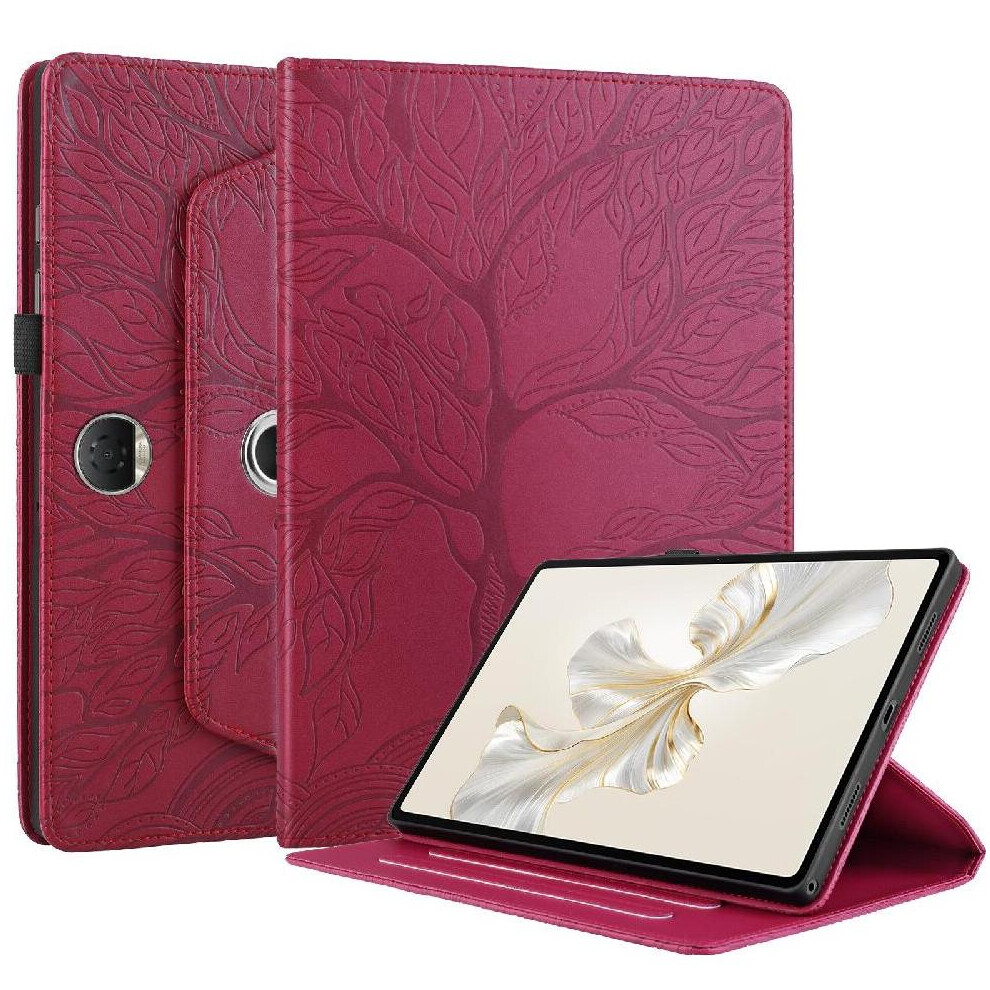 (Red) Tablet Case For Honor Pad 9 Lightweight Thickened Edges Adjustable Angles 360 Degree Rotating Red 764563125036