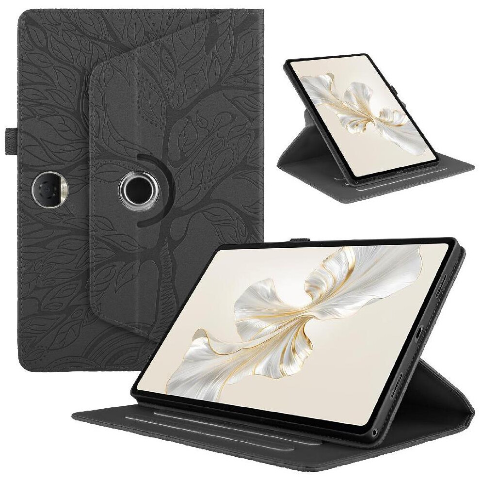 (Black) Tablet Case For Honor Pad 9 Lightweight Thickened Edges Adjustable Angles 360 Degree Rotating Black 764563125074
